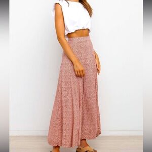 Petal & Pup White and Pink Wide Leg Pants